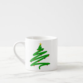Groene minimalistische kerstboom Doodle Espresso Kop