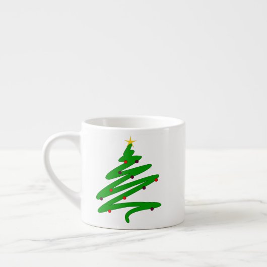 Groene minimalistische kerstboom Doodle Espresso Kop (Links)