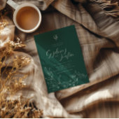 Groene minimalistische moderne herfstbruiloft kaart