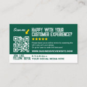 Groene minimalistische moderne QR-code Visitekaartje (Achterkant)