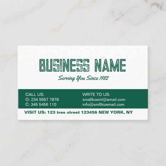 Groene minimalistische moderne QR-code Visitekaartje (Voorkant)