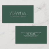 Groene minimalistische moderne vlakte visitekaartje (Voorkant / Achterkant)