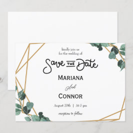 Groene Minimalistische Save The Date Uitnodiging