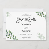Groene Minimalistische Save The Date-Uitnodiging Kaart (Voorkant)