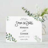 Groene Minimalistische Save The Date-Uitnodiging Kaart (Staand voorkant)
