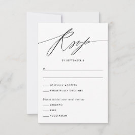 Groene Minimalistische Script Responskaart RSVP Kaartje
