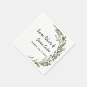 Groene Minimalistische Script Trouwservetten Servet (Hoek)