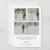Groene minimalistische scripttypografie Foto Kerst Feestdagenkaart (Achterkant)