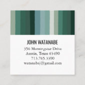 Groene minimalistische strips handgemaakt kortingskaartje (Achterkant)