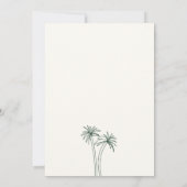 Groene minimalistische tropen bruiloft kaart (Achterkant)