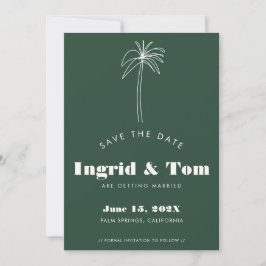groene minimalistische tropen save the date
