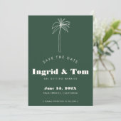 groene minimalistische tropen save the date (Staand voorkant)