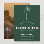 groene minimalistische tropen save the date (Voorkant / Achterkant)