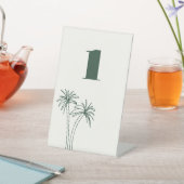 Groene Minimalistische Tropen Trouwtafel Nummer Reclamebord Met Voetstuk (Insitu)