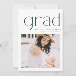 Groene Minimalistische Typografie Foto Afstudeerui Aankondiging