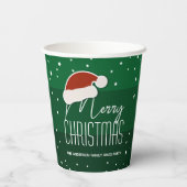 Groene minimalistische typografie Vroegere kerst Papieren Bekers (Achterkant)