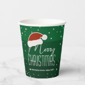 Groene minimalistische typografie Vroegere kerst Papieren Bekers (Voorkant)