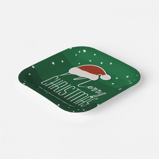 Groene minimalistische typografie Vroegere kerst Papieren Bordje (Gebogen)