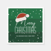 Groene minimalistische typografie Vroegere kerst Servet (Voorkant)