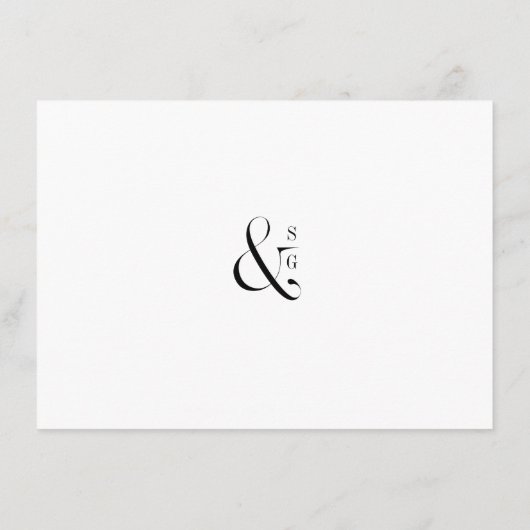 Groene minimalistische typografische bruiloft rece informatiekaartje (Achterkant)