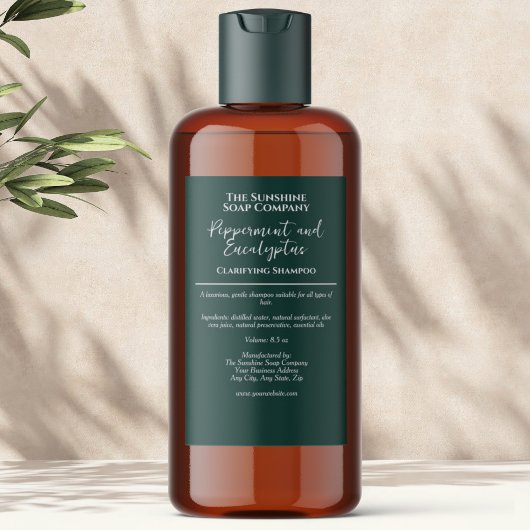 Groene minimalistische waterdichte cosmetica fles  voedselcontainer etiket