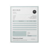 Groene minimalistische zakelijke offerte factuurfo notitieblok (Linkerzijde)