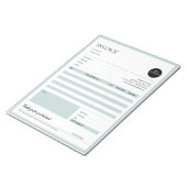 Groene minimalistische zakelijke offerte factuurfo notitieblok (Schuin)