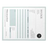 Groene minimalistische zakelijke offerte factuurfo notitieblok (Voorkant)