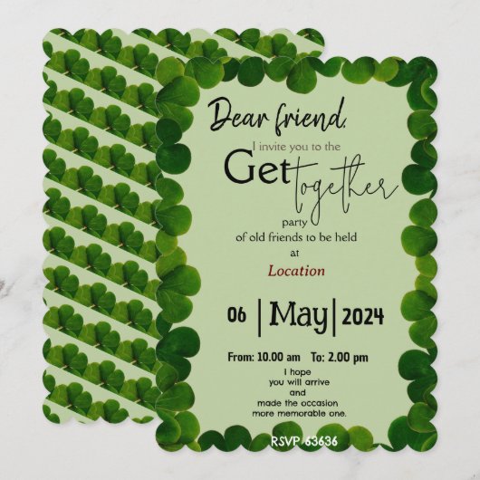 Groene minnaar Samenkomen Kaart (Voorkant / Achterkant)