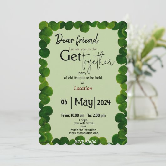 Groene minnaar Samenkomen Kaart (Staand voorkant)