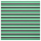 Groene, Mint Crème en Zwarte Strepen Stof (Swatch)