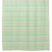 Groene Mint en Tan Pastel Stripe Shower Curtain Douchegordijn (Voorkant)