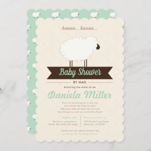 Groene Mint Little Lamb Baby shower by Mail Kaart