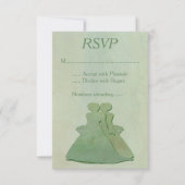 Groene Mint Rustic Lesbian Wedding RSVP (Voorkant)
