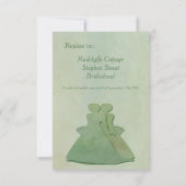 Groene Mint Rustic Lesbian Wedding RSVP Kaartje (Achterkant)