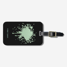 Groene Mint Zwarte Bagage Label - Monogram