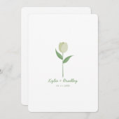 Groene Mist Minimalist Tulip Kaart (Voorkant / Achterkant)