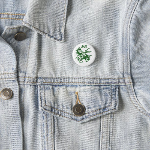 Groene Mister Pro Triceratops Bekwame Oude Ronde Button 3,2 Cm