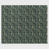 Groene Mistletoe Patroon Kerst  Ontwerp Cadeaupapier (Vlak)