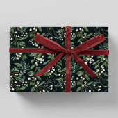 Groene Mistletoe Patroon Kerst  Ontwerp Cadeaupapier