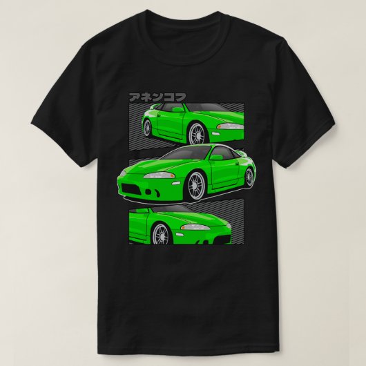 Groene Mitsubishi Eclipse 2g T-shirt (Design voorkant)
