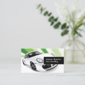 Groene mobiele automatische detaillist autodealer visitekaartje (Staand voorkant)