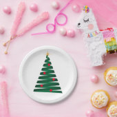 Groene "Mod" grafische kerststijl aanpassen Papieren Bordje (Feest)