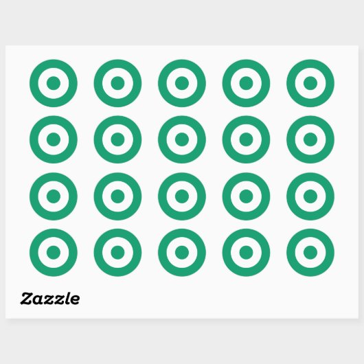 Groene Mod Ronde Sticker (Vel)