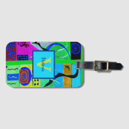 Groene Mode Abstracte inspiratie van matisse Bagagelabel