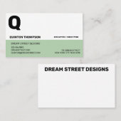 GROENE MODERN TWEE-TONE VISITEKAARTJE (Voorkant / Achterkant)