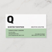 GROENE MODERN TWEE-TONE VISITEKAARTJE (Voorkant)