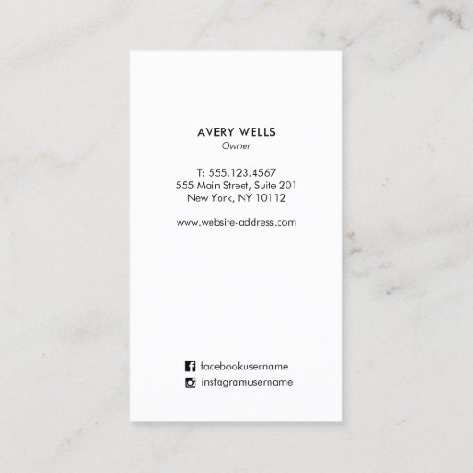 Groene moderne, Abstracte kunstvormen Visitekaartje (Achterkant)