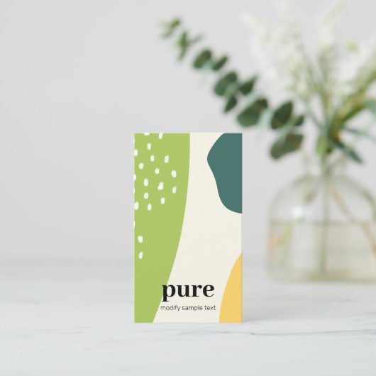 Groene moderne, Abstracte kunstvormen Visitekaartje (Staand voorkant)