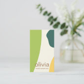 Groene moderne, Abstracte kunstvormen Visitekaartje (Staand voorkant)